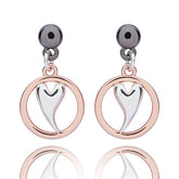 349260 MIXED METAL MODERN HEART EARRINGS